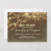 Romantische Tinkelleuchten Save the Date Postkarte (Vorne/Hinten)