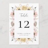 Romantische Tischnummer mit rustikaler Flora (Rückseite)