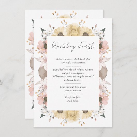 Romantische Tischnummer mit rustikaler Flora (Vorne/Hinten)