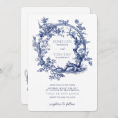 Romantische Toile de Jouy und mit lieblichen Vögel Einladung (Vorne/Hinten)