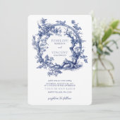 Romantische Toile de Jouy und mit lieblichen Vögel Einladung (Stehend Vorderseite)