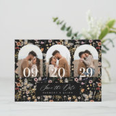 Romantische Torbogen-Wildblumen-Save-the-Date-Foto Save The Date (Stehend Vorderseite)