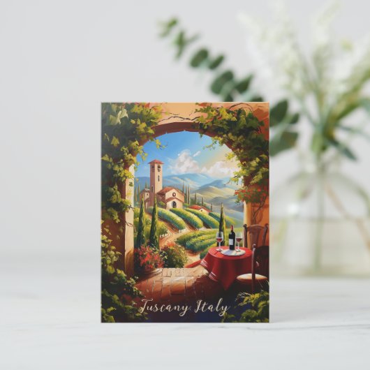 Romantische Toskana Malerei Italien Reisen Kunst Postkarte (Stehend Vorderseite)
