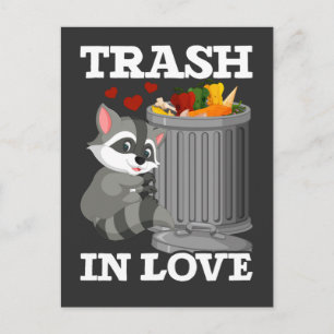 Romantische Trash Animal Lover Funny Raccoon Postkarte