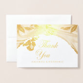 Romantische Tropenforelle DANK IHNEN Hochzeitkarte Folienkarte (Vorderseite mit Umschlag)