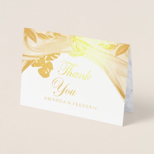 Romantische Tropenforelle DANK IHNEN Hochzeitkarte Folienkarte (Vorderseite)