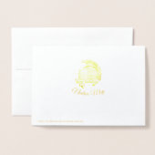 Romantische Tropenforelle DANK IHNEN Hochzeitkarte Folienkarte (Rückseite mit Umschlag)