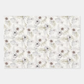 Romantische tropische Blumenblätter Geschenkpapier Set (Vorderseite 3)