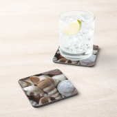 Romantische tropische exotische Muscheln Strand Li Getränkeuntersetzer (Rechte Seite)