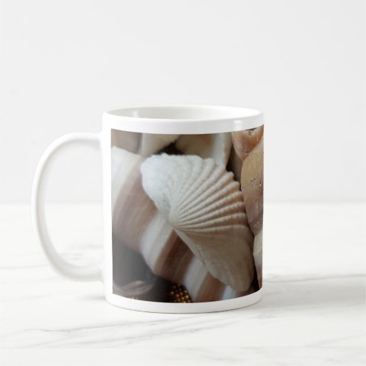 Romantische tropische exotische Muscheln Strand Li Kaffeetasse (Links)