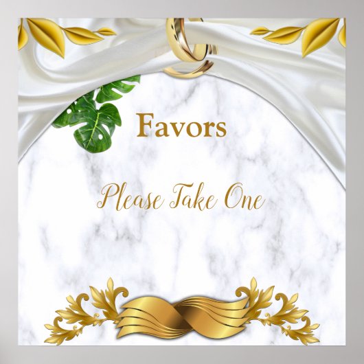 Romantische tropische Gastgeschenke Hochzeiten Poster (Vorne)