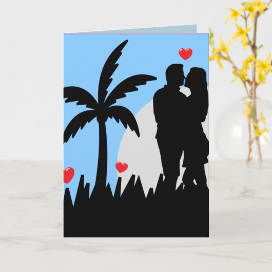 ROMANTISCHE TROPISCHE GEBURTSKARTE KARTE (Gelbe Blume)