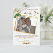 Romantische tropische Hochzeit dank Karte (Stehend Vorderseite)