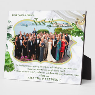 Romantische tropische Hochzeit Danke Plaque Fotoplatte