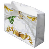 Romantische tropische Hochzeit Große Geschenktüte (Rückseite Schrägansicht)