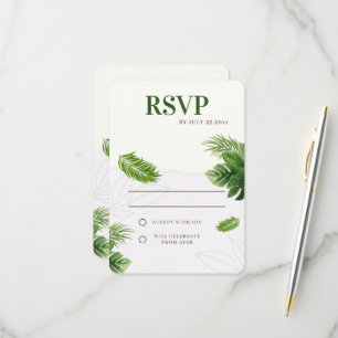 Romantische tropische Hochzeits-RSVP RSVP Karte