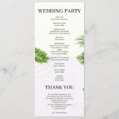 Romantische tropische Hochzeitsprogrammkarte Programm (Rückseite)