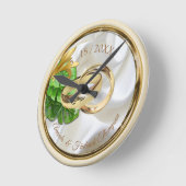 Romantische tropische Hochzeitstipendienzuhr Runde Wanduhr (Winkel)