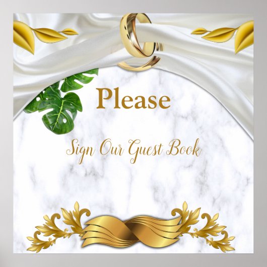 Romantische tropische Hochzeitstornierung Poster (Vorne)