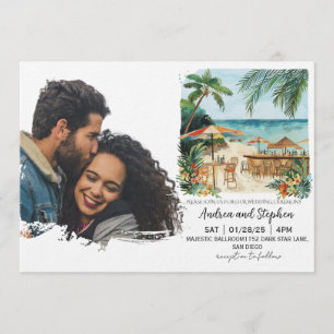 Romantische tropische Insel-Hochzeit Einladung