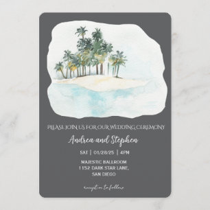 Romantische tropische Insel-Hochzeit Einladung