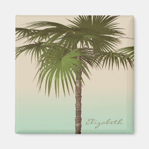 Romantische Tropische Palme - Personalisiert Magnet