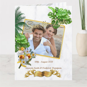 Romantische tropische Save-the-Date-Karte Karte