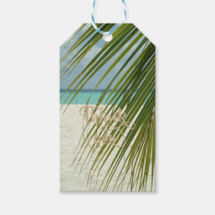 Romantische tropische Strand Palmwedel Geschenkanhänger