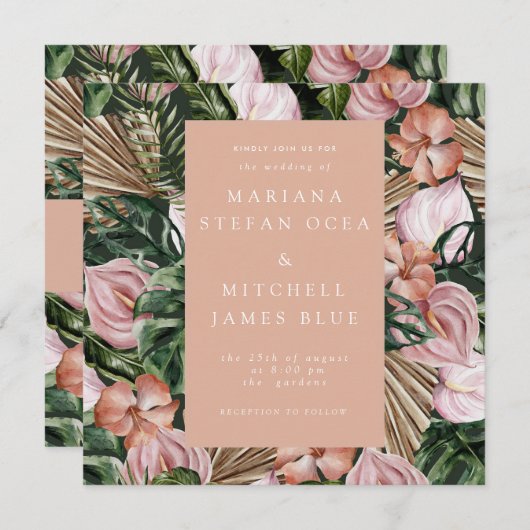 Romantische tropische, weiche, rosa grüne Pfirsich (Vorne/Hinten)