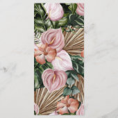 Romantische tropische, weiche, rosa grüne Pfirsich Menükarte (Rückseite)