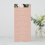 Romantische tropische, weiche, rosa grüne Pfirsich Menükarte (Stehend Vorderseite)