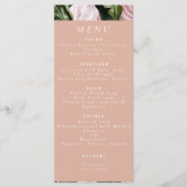 Romantische tropische, weiche, rosa grüne Pfirsich Menükarte (Vorderseite)