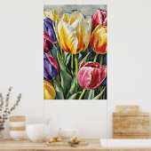 Romantische Tulip Blossom Poster Art (Küche)