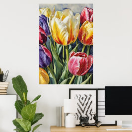 Romantische Tulip Blossom Poster Art