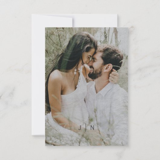 Romantische Tulpen Wasserfarbe mit Foto Hochzeit Einladung (Rückseite)