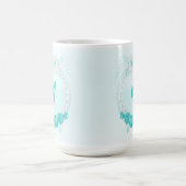 romantische türkisfarbene Blume Kaffeetasse (Mittel)