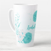 romantische türkisfarbene Blume Milchtasse (Linke Ecke)