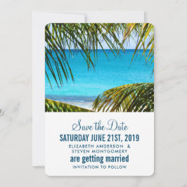 Romantische türkisfarbene Hochzeit am tropischen S Save The Date