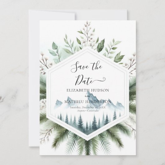 Romantische Typografie-Hochzeit Save The Date (Vorderseite)