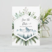 Romantische Typografie-Hochzeit Save The Date (Stehend Vorderseite)