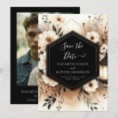 Romantische Typografie Rustikale Hochzeit Save The Date (Vorne/Hinten)