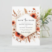 Romantische Typografie Terracotta Wedding Save The Date (Stehend Vorderseite)