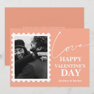 Romantische Typografie Valentinstag Paar 1 Foto Feiertagskarte