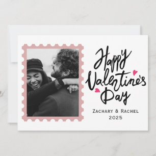 Romantische Typografie Valentinstag Paar 1 Foto Feiertagskarte