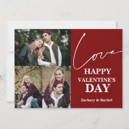 Romantische Typografie Valentinstag Paar 3 Foto Feiertagskarte