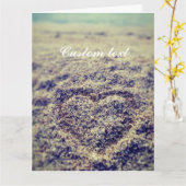 Romantische übergroße Grußkarte Herz im Sand Karte (Gelbe Blume)