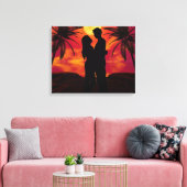 Romantische überzogene Canvas Leinwanddruck (Insitu (Wohnzimmer))