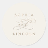 Romantische Umschlag Aufkleber für Hochzeiten in G (Vorderseite)