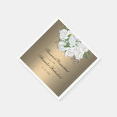 Romantische und elegante Rose auf der Goldhochzeit Serviette (Ecke)