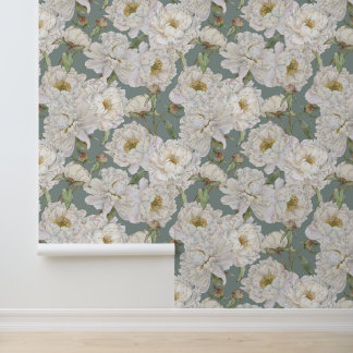 Romantische und elegante Wasserfarben Blumengestel Tapete